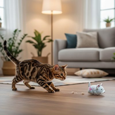 Jouet pour chat de couleur verte