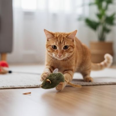 Jouet pour Chat super souris verte | Interstimule - chatjoue - Chatjoue