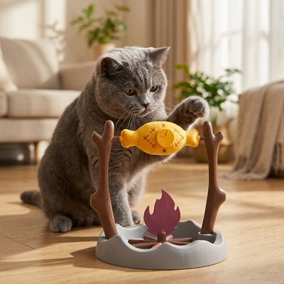 jouet pour Chat en forme de feu de camp