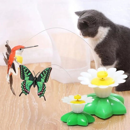 Jouet pour Chat Interactif | jolie fleur papillon colibri | FélinStimul - Chatjoue