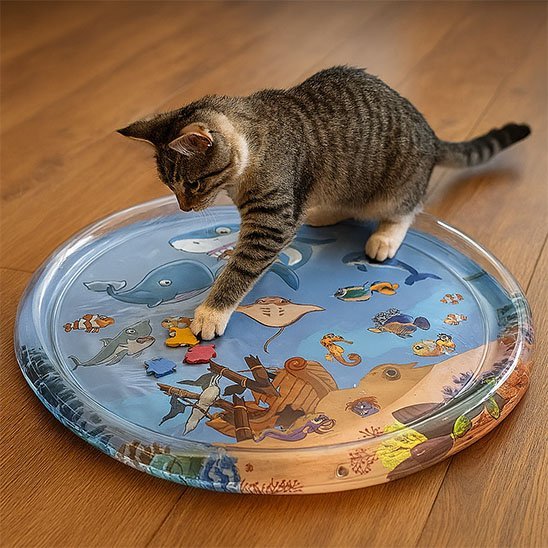 Jouet pour chat piscine matelas à eau | piscinate - chatjoue - Chatjoue