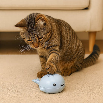 Jouet pour Chat baleine bleue a soufflement | Interactif Durable - chatjoue - Chatjoue