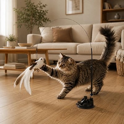 Jouet pour Chat petit oiseau en plusieurs couleurs