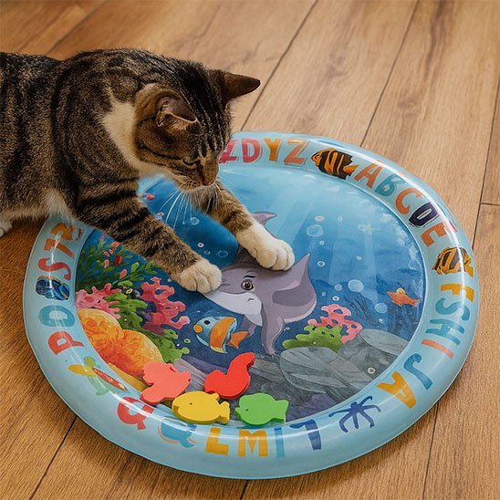 Jouet pour chat piscine matelas à eau | piscinate - chatjoue - Chatjoue
