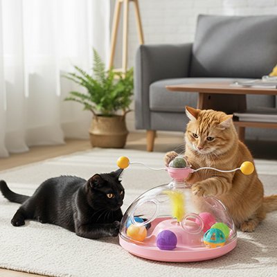 Jouet pour Chat possède des balles de couleurs