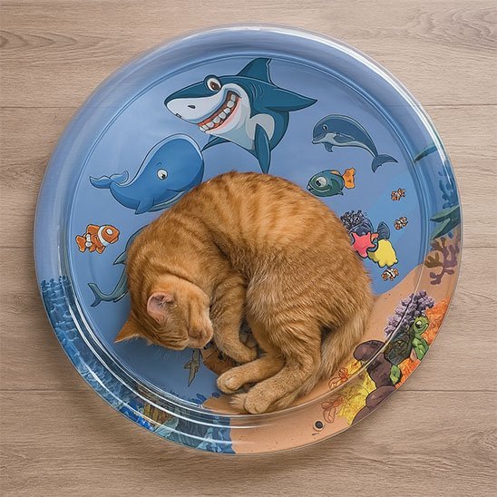Jouet pour chat piscine matelas à eau | piscinate - chatjoue - Chatjoue