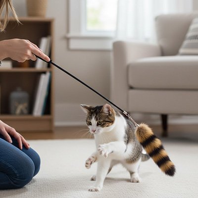 Jouet pour chat queue de raton laveur 