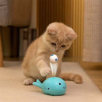 Jouet pour Chat baleine bleue a soufflement | Interactif Durable - chatjoue - Chatjoue