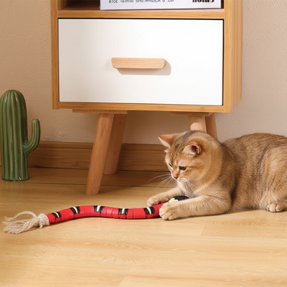 Jouet serpent chat calico