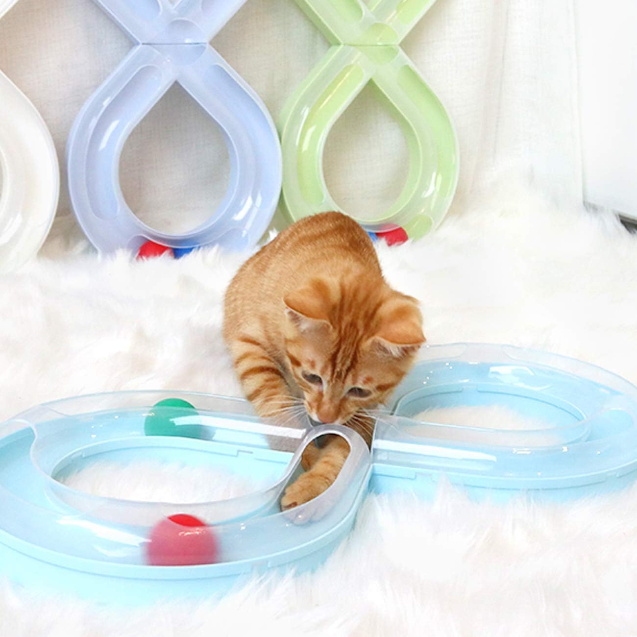 Jouets Interactifs Pour Chat - HouseholdTurntableTunnel™ - Bleu - Chatjoue