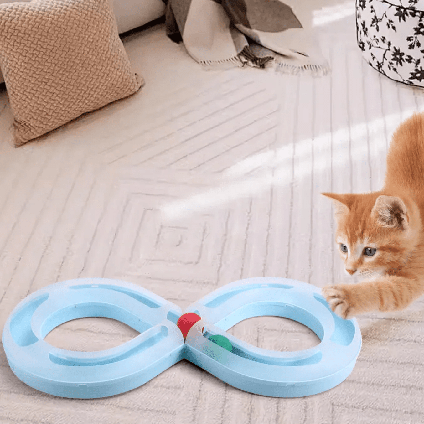 Jouets Interactifs Pour Chat - HouseholdTurntableTunnel™ - Bleu - Chatjoue
