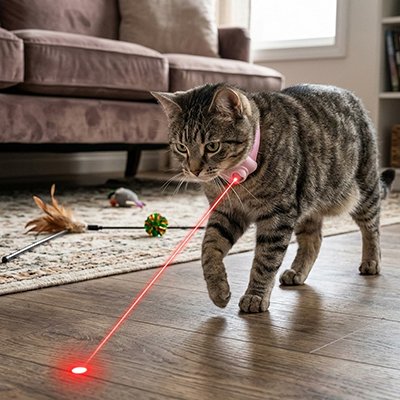 Laser chat de couleur rose