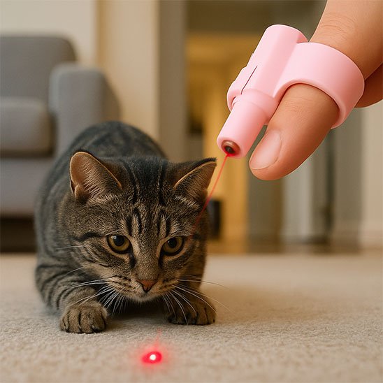 Laser chat​ se porte aux doigts