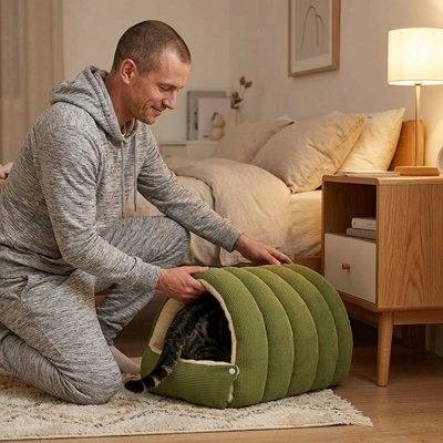 Lit Chat en forme de tunnel ou grotte
