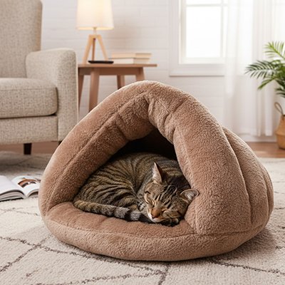 Lit pour Chat de couleur brun 