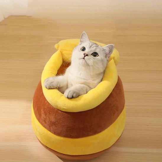 Lit pour chat en forme de nid d'abeille 
