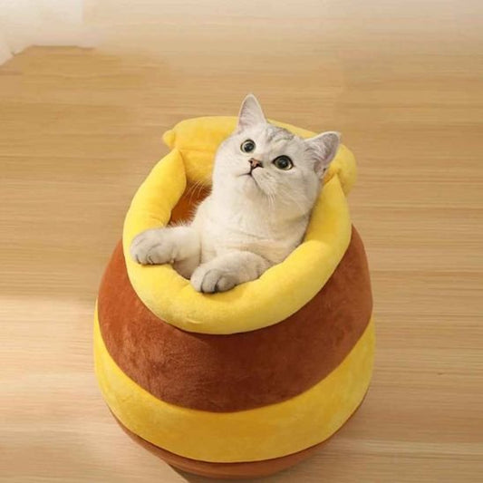 Lit pour chat en forme de nid d'abeille 
