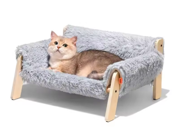 lit pour chat petit canapé gris