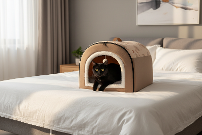 Maison chat marron chambre