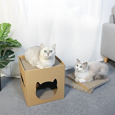 Maison en carton pour chat design  