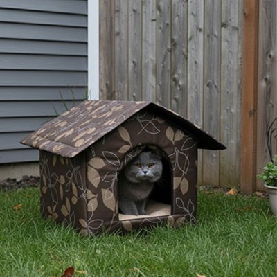 Maison pour chat extérieur décor camouflage