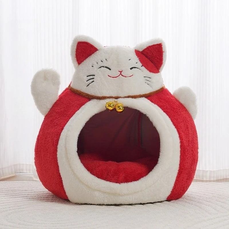 maison pour chat rouge grelots