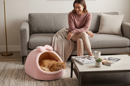 Niche chat rose appartement parisien