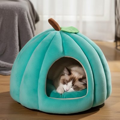 Niche pour chat de couleur bleu