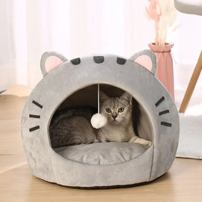 Niche pour chat  de couleur gris