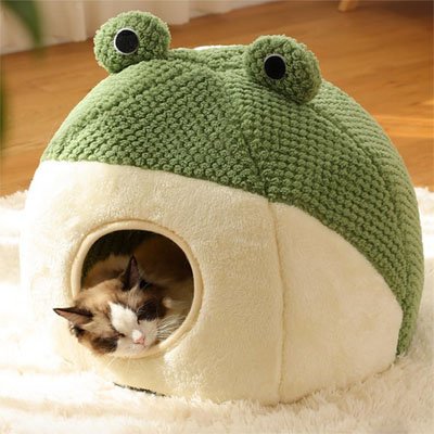 Niche pour chat grenouille avec juste une ouverture 