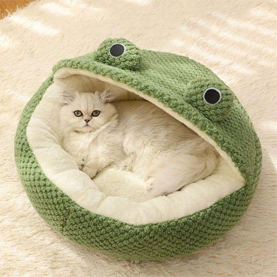 Niche pour chat grenouille demi ouverte 