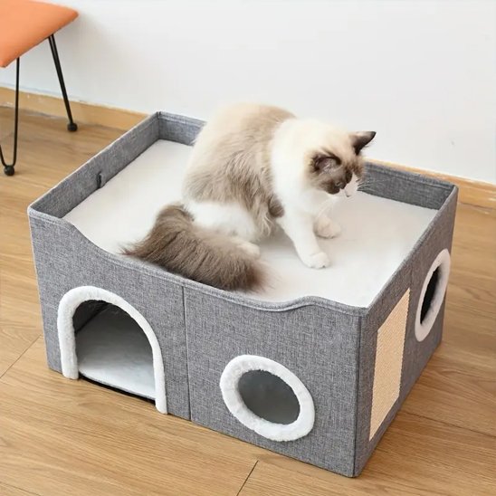 Niche pour chat possède plusieurs ouvertures 