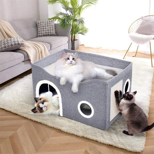 Niche pour chat super jeu pour chats avec 2 couchages