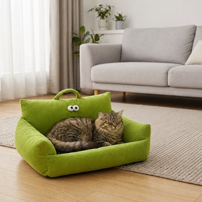 Panier Chat canapé de couleur vert
