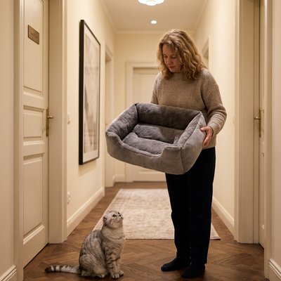 Panier chat discret et confortable