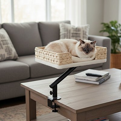 Panier Chat fixation sur table ou bureau 