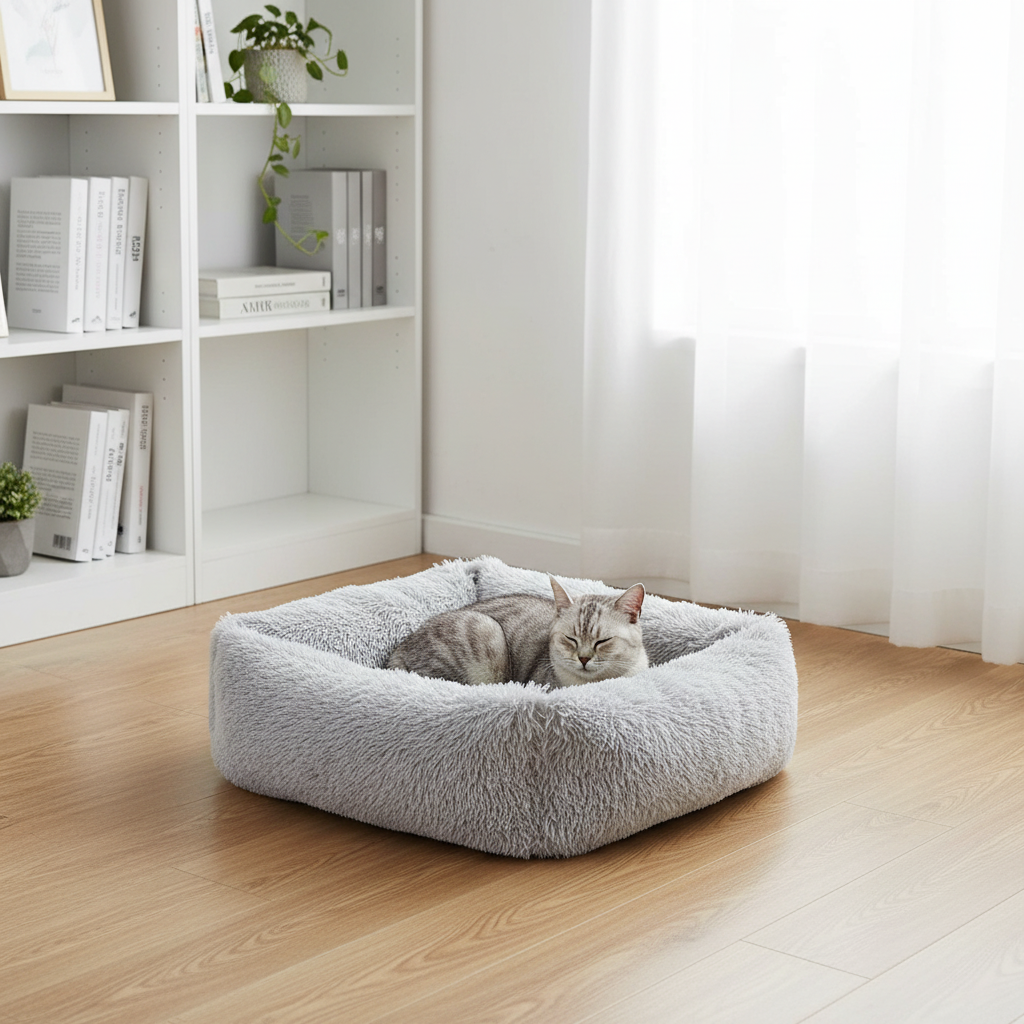 Panier chat gris clair