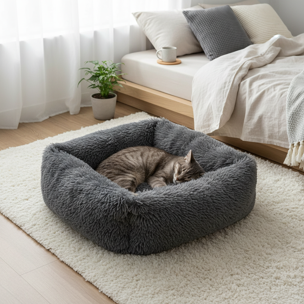 Panier chat gris foncé