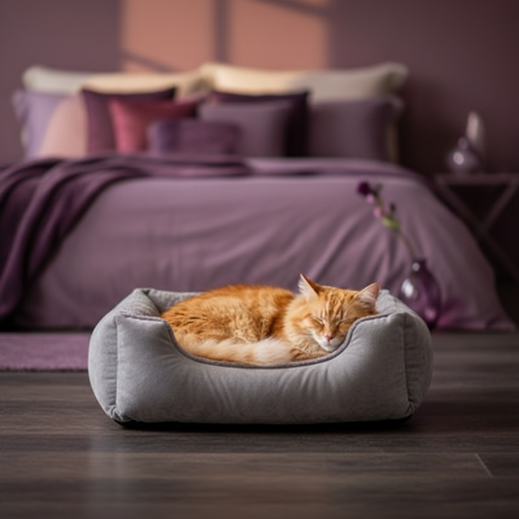 Panier chat M - salon mauve v2