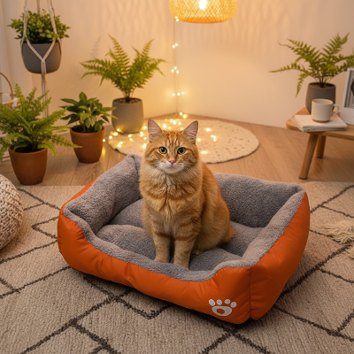 panier chat orange - chambre bohème