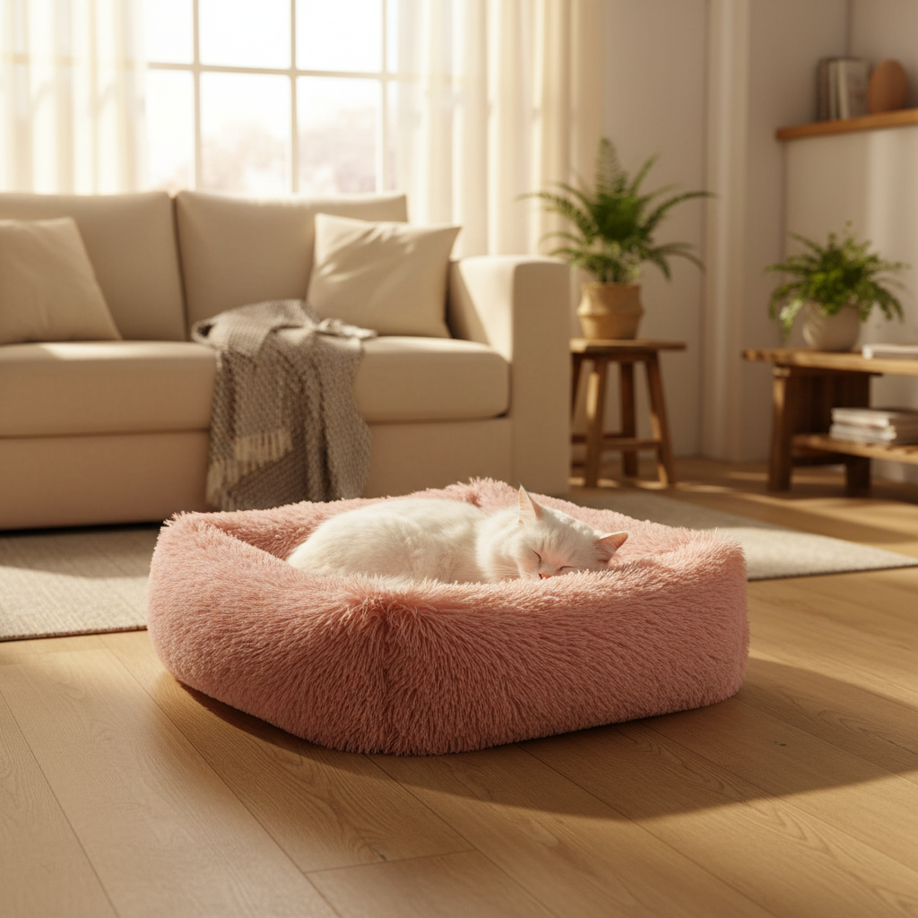Panier chat rose