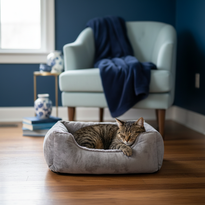 Panier chat S - salon bleu