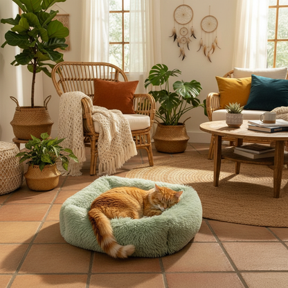 Panier chat vert clair