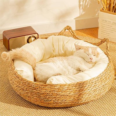 Panier osier Chat intérieur lavable