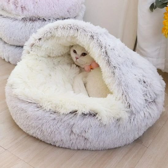 Panier pour chat avec fausse fourrure 