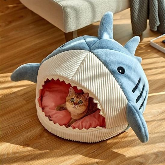 Panier pour chat de couleur bleu