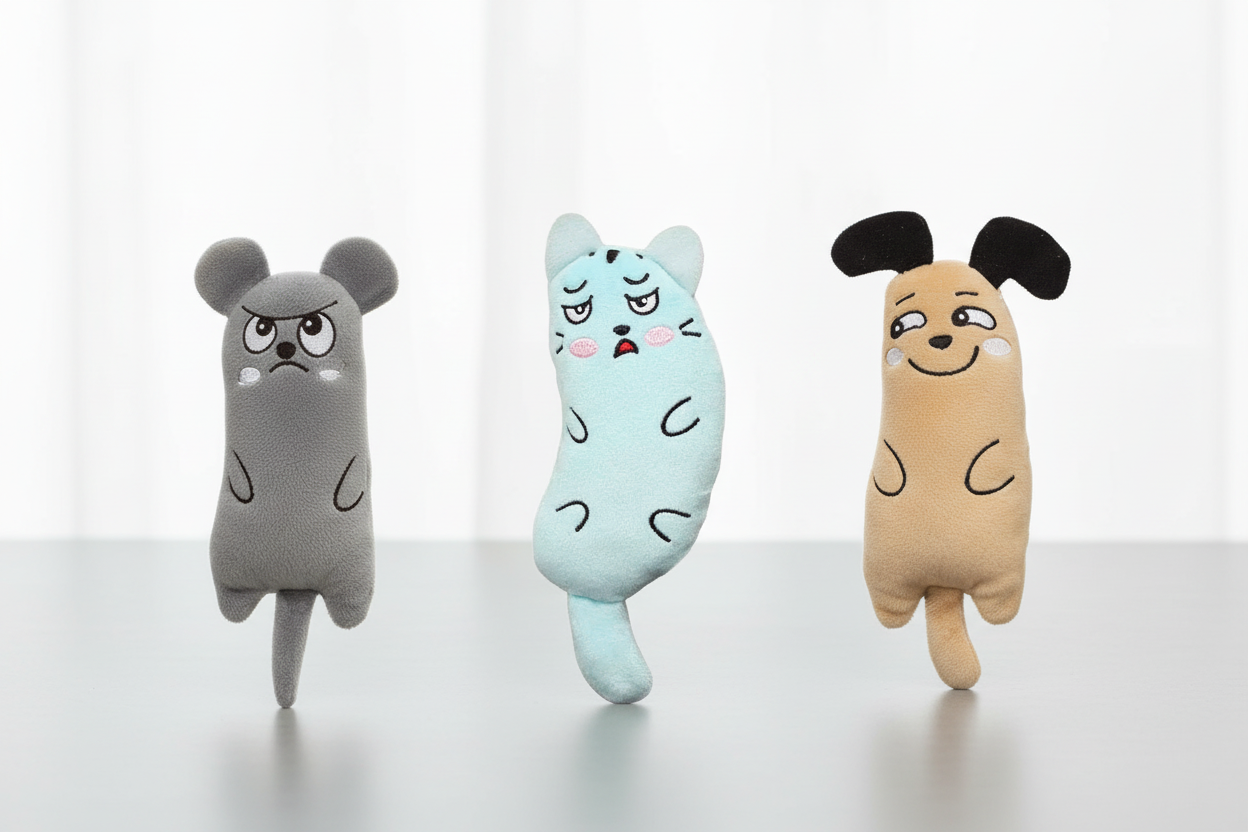 Peluche Chat 3 Visages - Trois variantes