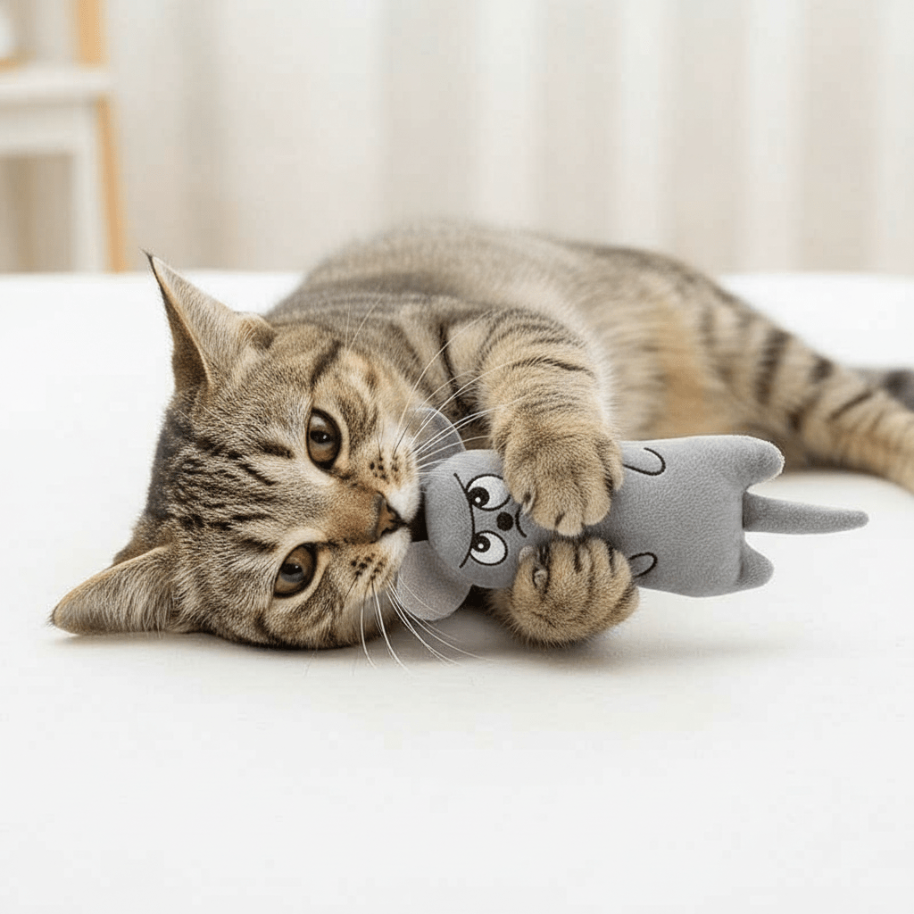 Peluche Chat 3 Visages | Jouet Anti - Ennui Félin | Chatjoue - Chatjoue