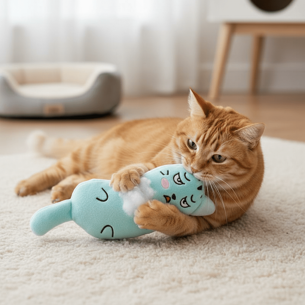 Peluche Chat 3 Visages | Jouet Anti - Ennui Félin | Chatjoue - Chatjoue