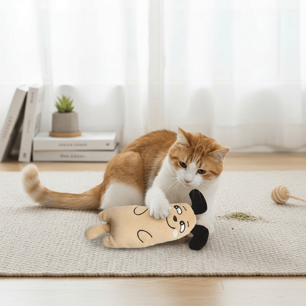Peluche Chat 3 Visages | Jouet Anti - Ennui Félin | Chatjoue - Chatjoue
